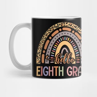 Hello Eighth Grade Leopard Rainbow Back To School Mug